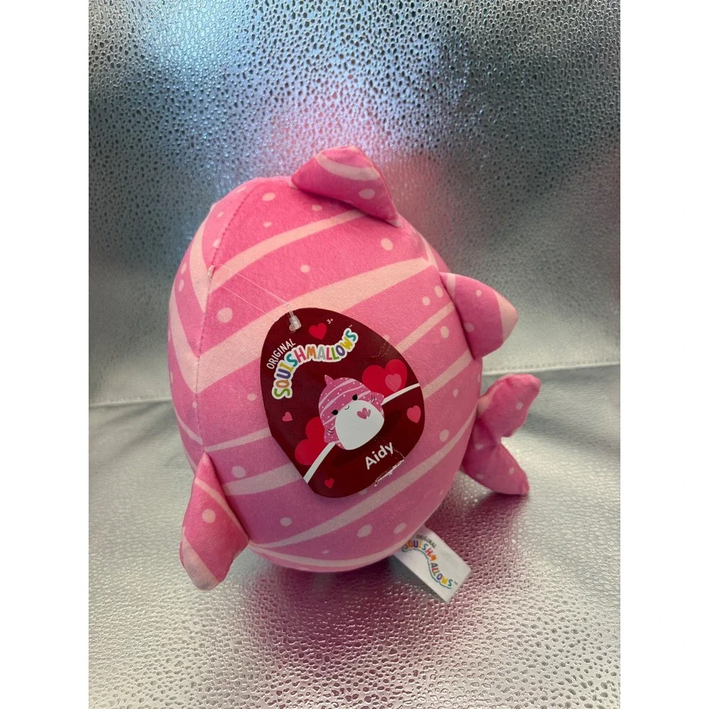 Squishmallows Aidy Pink Whale Shark Valentine Heart Plush 8 inch Kellytoy NWT